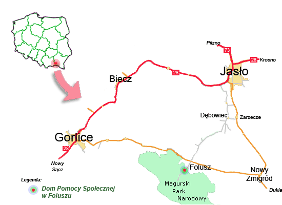 Poglądowa mapa okolic Folusza